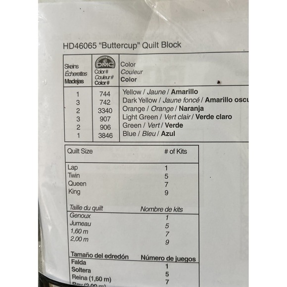 BUCILLA Stamped Cross Stitch Kit 46065 BUTTERCUPS QUILT BLOCKS KIT NEW - Picture 4 of 11